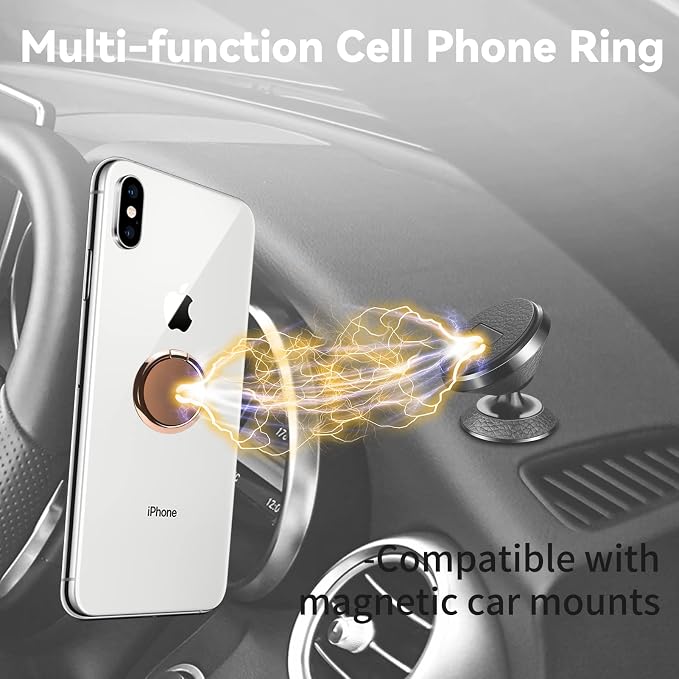 Metal Cell Phone Ring Holder Finger Ring Stand, 360 Degree Rotation Ring - Image 4