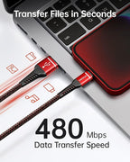 10 FT iPhone Charger 3 Pack 10 Foot USB Fast Lightning Cable Long Nylon Braided - Image 3