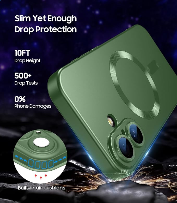 Magnetic for iPhone 16 Case Slim Soft Silicone Bumper Shockproof Metallic - Image 5