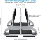 Aluminum Dual Vertical Laptop Stand Dock Holder, Supports 2 Devices, Adjustable - Image 4