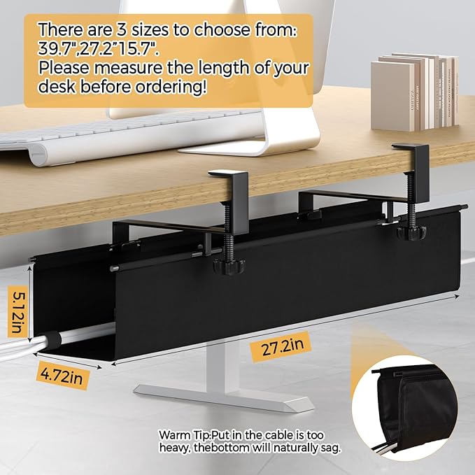 Under Desk Cable Management Tray 27.2" - Image 6