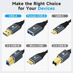 Coiled USB Extension Cable, 5Gbps Retractable USB A Male to Female Data - Image 5
