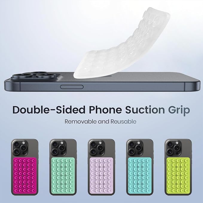 2PACK Silicone Double Sided Suction Phone Case Mount, Detachable Hands Free & - Image 6