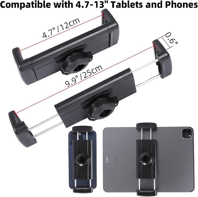 Tablet Holder for Microphone Stand/Treadmill/Spin Bike/Stroller/Golf - Image 5