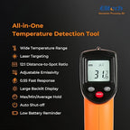 Elitech Laser Temperature Gun, Non-Contact Digital Infrared Thermometer - Image 3