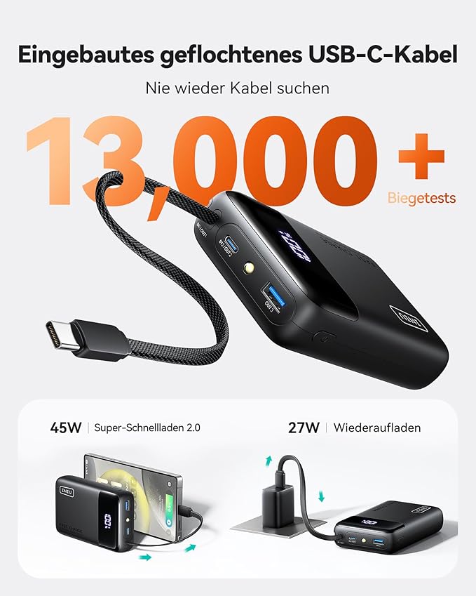 INIU 20000mAh Power Bank, Small 45W PD Fast Charging Portable Charger - Image 5