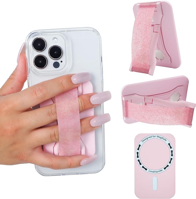 LoveHandle PRO MagSafe Compatible Magnetic Phone Grip w/Kickstand by LOVEHANDLE