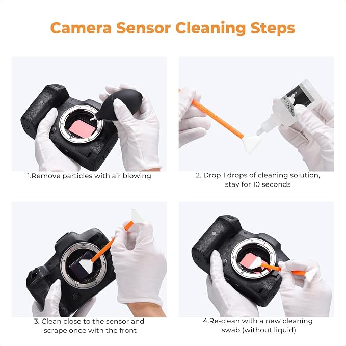 K&F Concept 14pcs Double Tipped 16mm APS-C Sensor Cleaning Swab, DSLR or SLR - Image 7