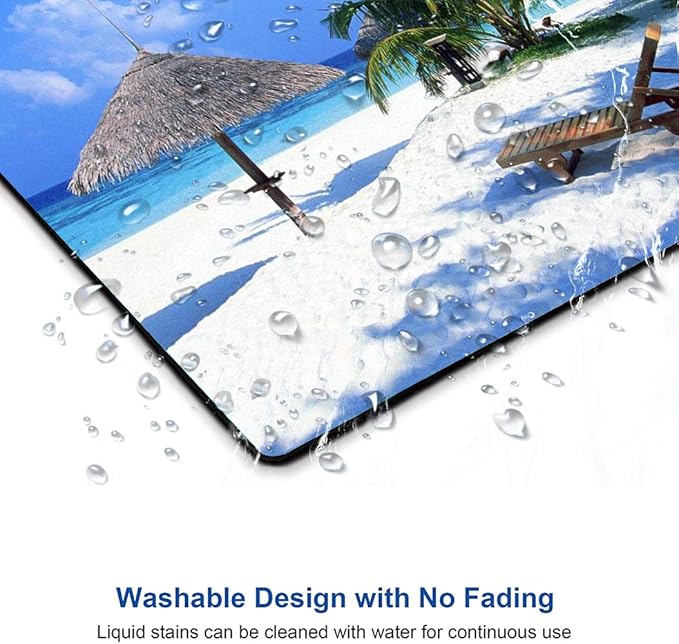 Tropical Beach Mouse Pad, Coconut Palm Trees Shadows on Hawaii Shore Summer - Image 5