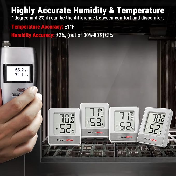 ThermoPro TP49 3 Pieces Digital Hygrometer Indoor Thermometer Humidity Meter - Image 4