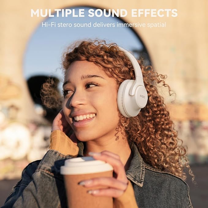 KVIDIO Bluetooth Headphones Over Ear, 65 Hours Wireless Headphones - Image 2