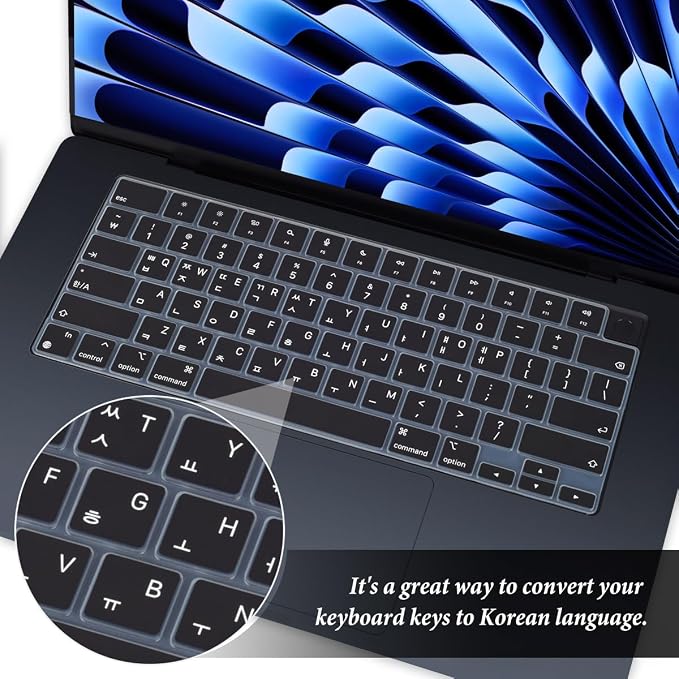 Korean Keyboard Cover for Apple 2025 2024 2023 MacBook Air Laptop - Image 2