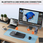 Ergonomic Wireless Keyboard Mouse Combo, MK835 Wave Keys Bluetooth/2.4G Split - Image 4