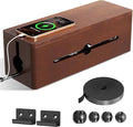 Cinati Large Cable Management Box, 15.8" Wooden Cable Organizer by Cinati
