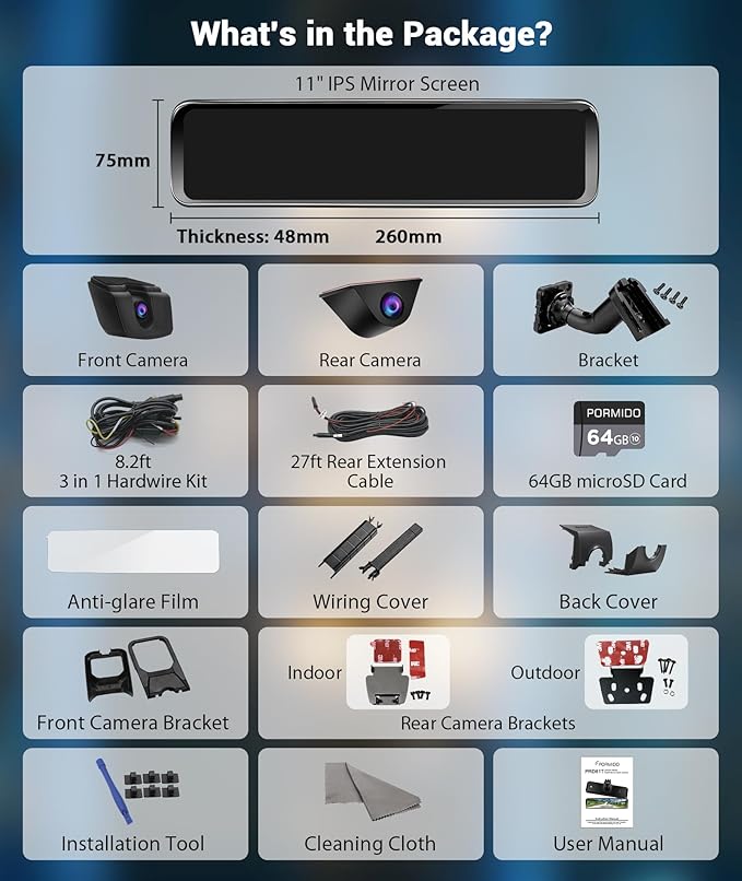 PORMIDO OEM Rear View Mirror Camera - Image 9