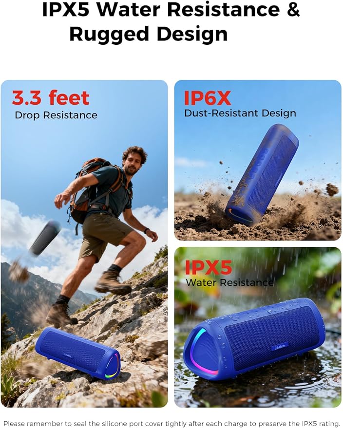 Bluetooth Speaker, 20W HD Sound, Portable Wireless, IPX5 Waterproof, - Image 4