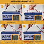 WEIZE 12V 36Ah LiFePO4 Lithium Battery, Grade A Cells Built in BMS Low - Image 3