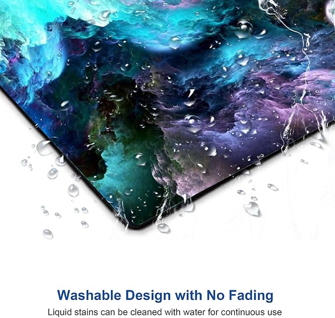 Rainbow Cloud Mouse Pad, Modern Pretty Space Gaming Mouse Mat - Image 5