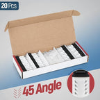 Everest 45° Angled RJ45 Cat6 Keystone Jacks 20-Pack in Black - Image 2
