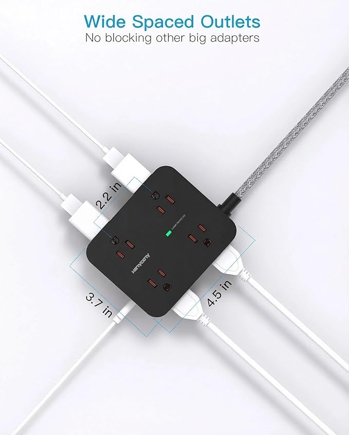 HANYCONY Extension Cord 20 Ft, Power Strip Surge Protector - Image 3