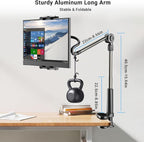 Foldable Desk Tablet Mount for iPad Portable Monitor 4.7-15.6'', Long Gooseneck - Image 5