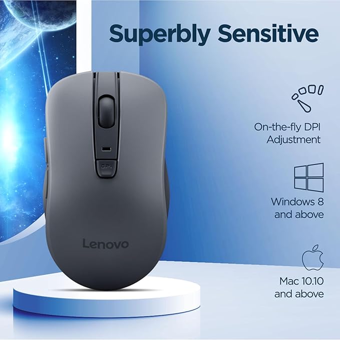 Lenovo WL310 Bluetooth Silent Mouse, Adjustable DPI, Silent Clicks, Portable - Image 4