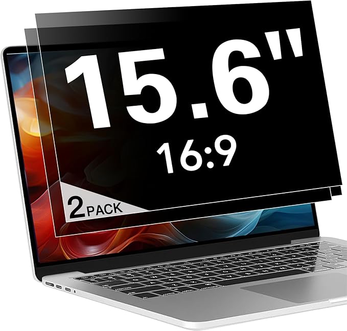 2 Pack Laptop Privacy Screen 15.6 Inch Display, Anti Blue Light Glare Anti by ANTOGOOV