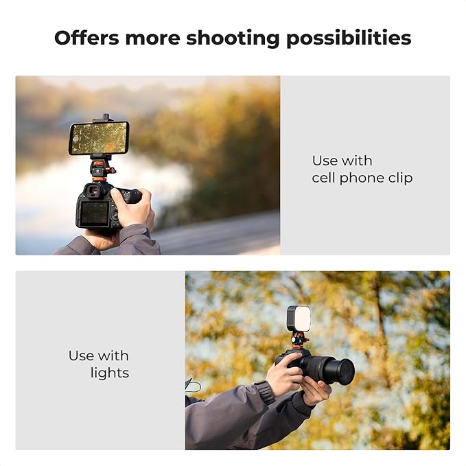 K&F Concept Adjustable Camera Monitor Mount, Aluminum Camera Mount 360° Swivel - Image 7
