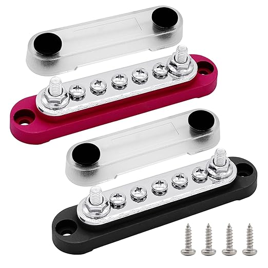 2 x M6 Power Distribution Block Bus Bar 12V by Ampper