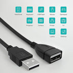 Long USB Extension Cable 10FT - Image 2
