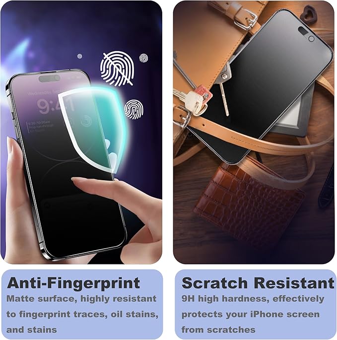 Matte Privacy Screen Protector for iPhone 14Pro and iPhone 15 and iPhone 16 - Image 5