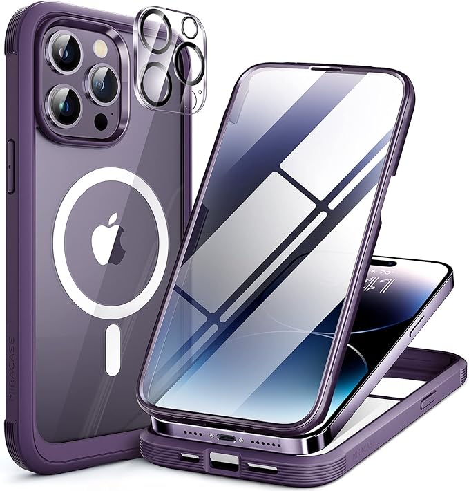 Miracase Magnetic for iPhone 14 Pro Max Case 6.7 inch, Upgrade Full-Body Clear by Miracase