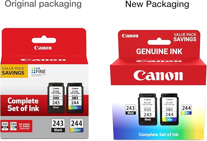 Canon PG-243 / CL-244 Genuine Ink Value Pack, Compatible - Image 2