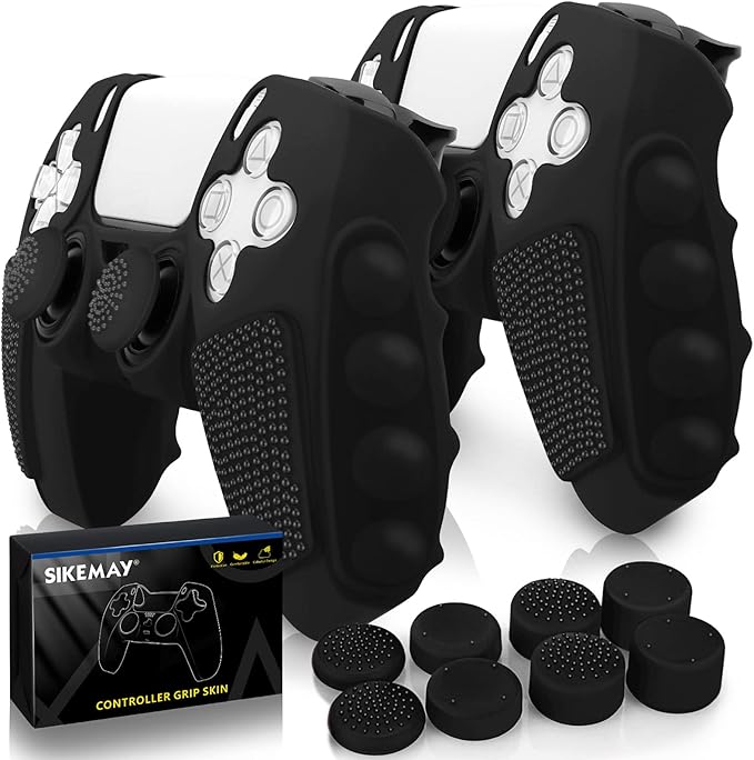 SIKEMAY Anti-Slip PS5 Controller Skin, Soft Thicken Non-Slip Studded Silicone by SIKEMAY