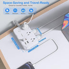 Surge Protector Power Strip 5 Ft Cord, Ultra Thin Flat Extension Cord - Image 6