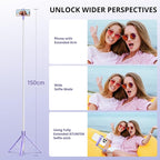 ATUMTEK 60" Selfie Stick Tripod, All-in-One Extendable Phone Tripod - Image 5