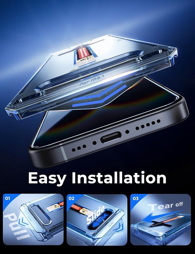 MAGIC JOHN 2 Pack for iPhone 16e Screen Protector 6.1 inch, Tempered Glass Film - Image 3