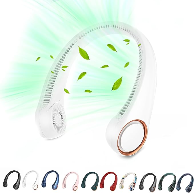 Portable Neck Fan, Hands Free Personal Fan, 360° Airflow, 3-16 Running Hours by penkou