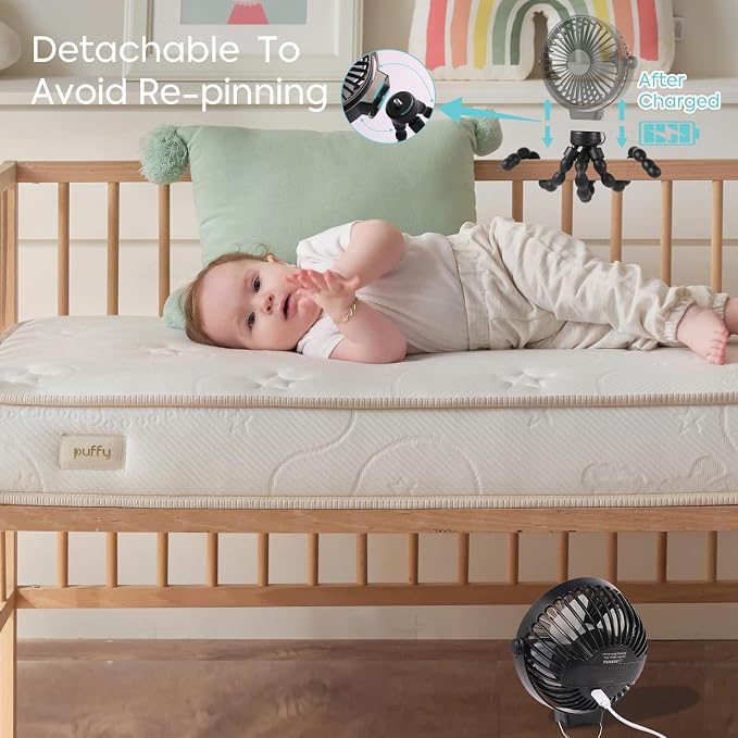 Portable Stroller Fan Personal rechargeable USB Fans - Image 4