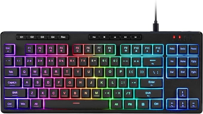 Redragon K516 Shiva TKL Wired RGB Membrane Gaming Keyboard, 87 Keys by REDRAGON