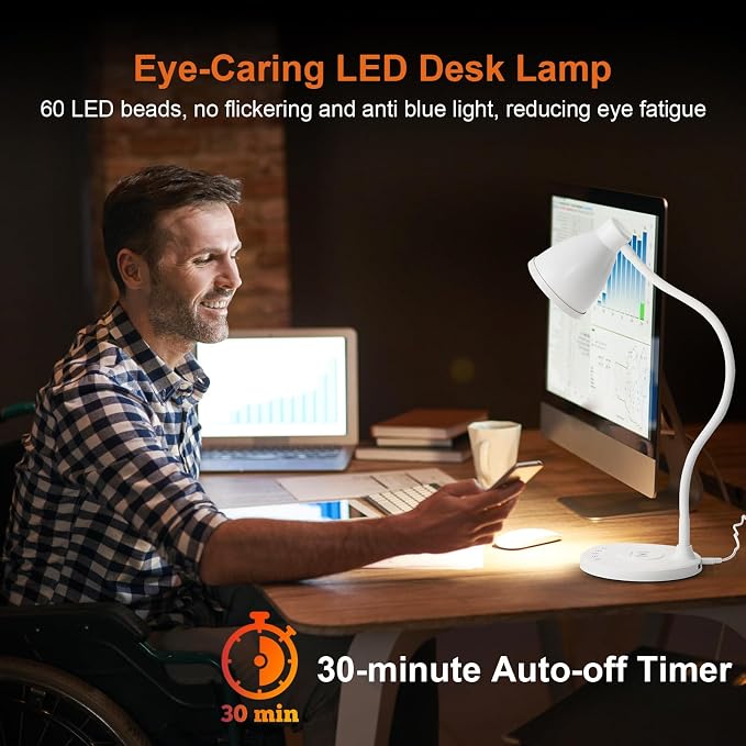 BOHON Desk Lamp for Home Office, LED Desk Light - Image 3