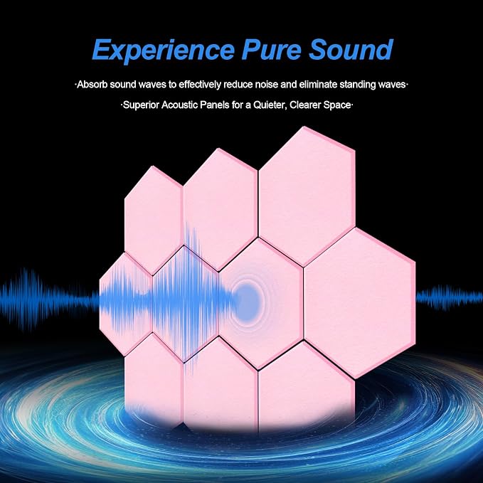 Mollywell Hexagon Acoustic Panels, High Density, Soundproofing, Decorative - Image 5