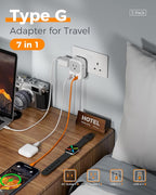 Type G Adapter for Travel 3 Pack, TESSAN US to UK Plug Adapter - Image 3