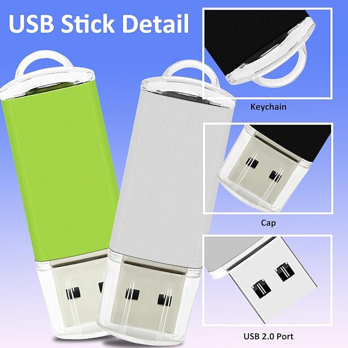 8GB FAT32 USB Flash Drive 20 Pack Nicepicten Bulk USB 2.0 Thumb Drives 20Pack - Image 5
