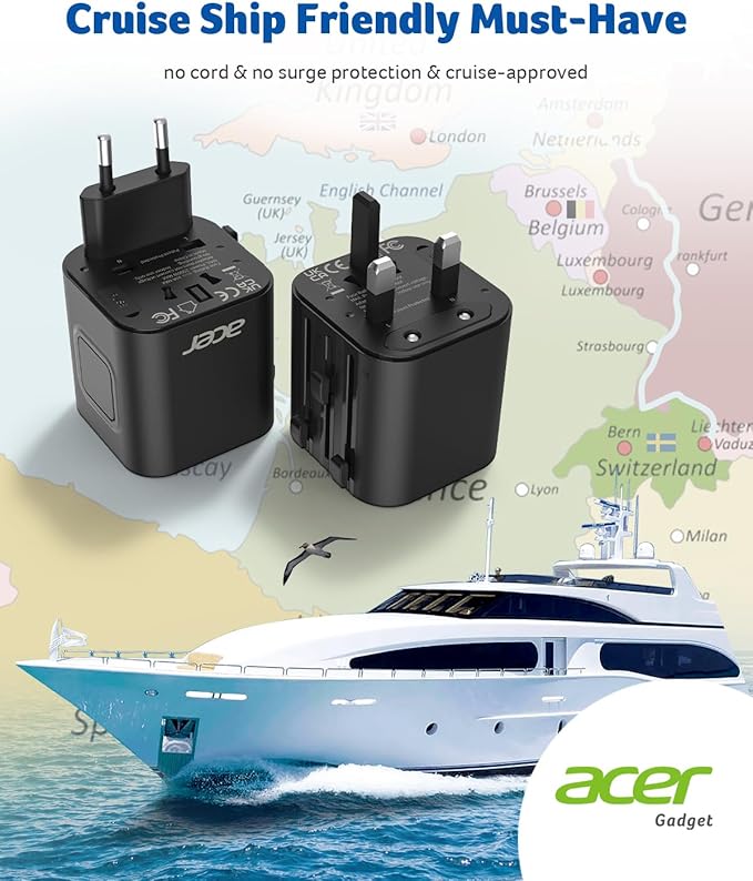 Acer European Travel Plug Adapter，Universal Travel Adapter, International Power - Image 6