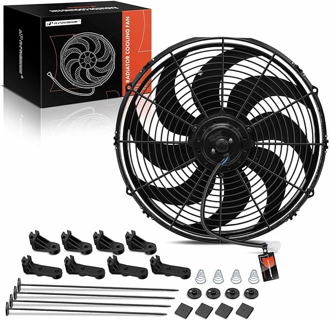 A-Premium 16'' 16 inch Slim Fan Pull Universal Electric Radiator Cooling Fan by A-Premium