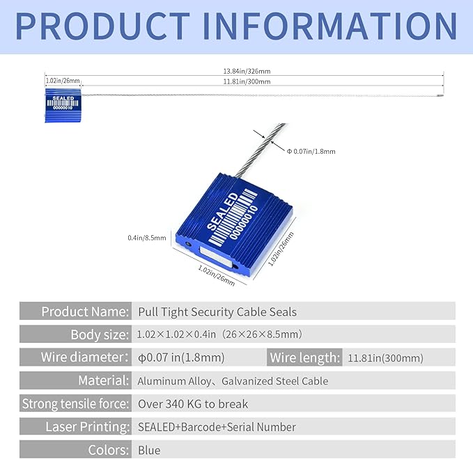 50 Blue High Security Cable Seals - Image 3