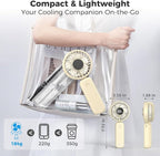 Portable Handheld Fan, 5000mAh Rechargeable Battery, Max 15H Cooling, 4 Speeds - Image 6