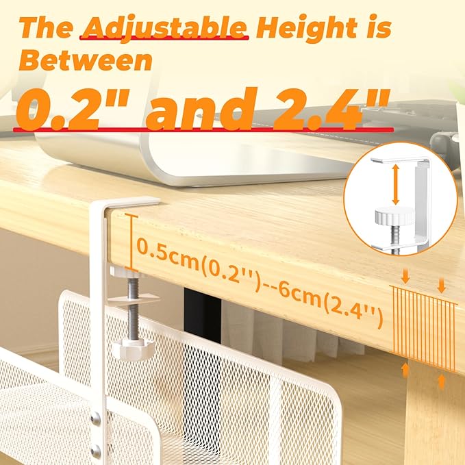 Under Desk Cable Management Tray, Wire Management Desk Cable Organizer Cable - Image 5