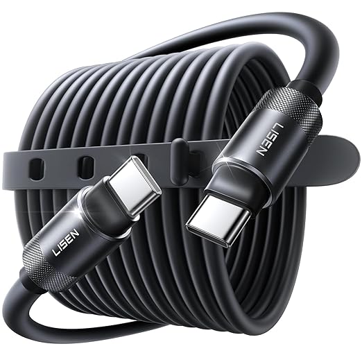 LISEN 10FT USB C Cable Fast Charging, Chubby 240W Cable USB C to USB C Fast by Lisen